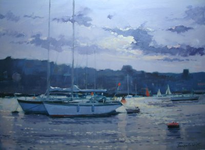 Salcombe - Moored Yachts, Late Afternoon by Jennifer Wright